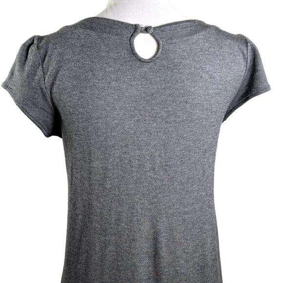 Gap Gray Fit & Flare Dress | Medium | Short Sleeve Soft Knit Everyday Style - Picture 10 of 11